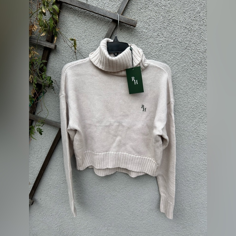 Recreational Habits Athos Cropped Turtleneck Sweater In Oatmeal New With Tags! — image 5 of 8